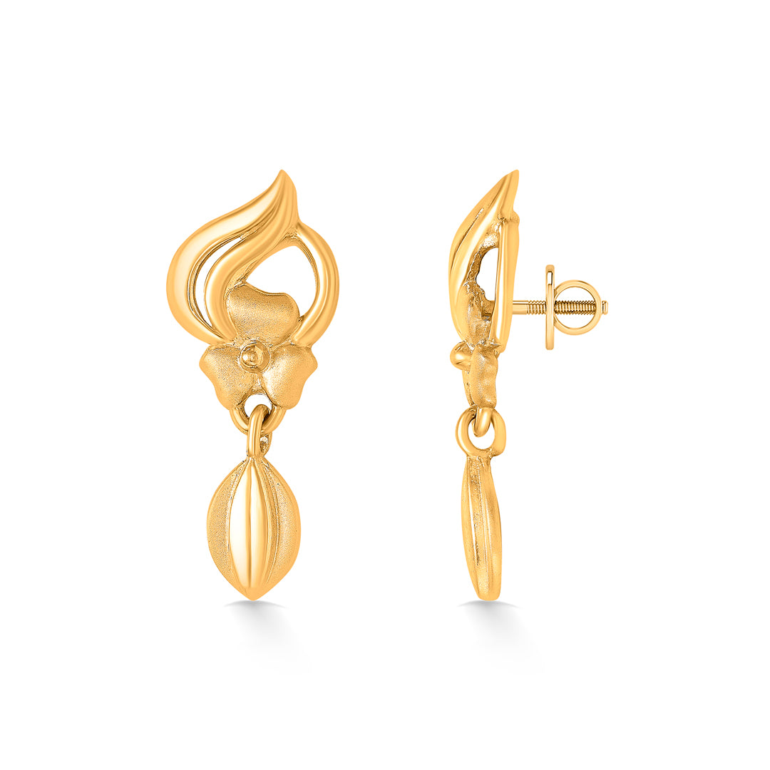 urban elegance yellow gold dangler earring for women