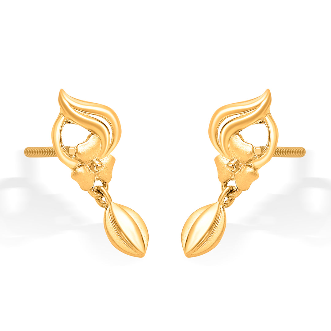 urban elegance yellow gold dangler earring for women