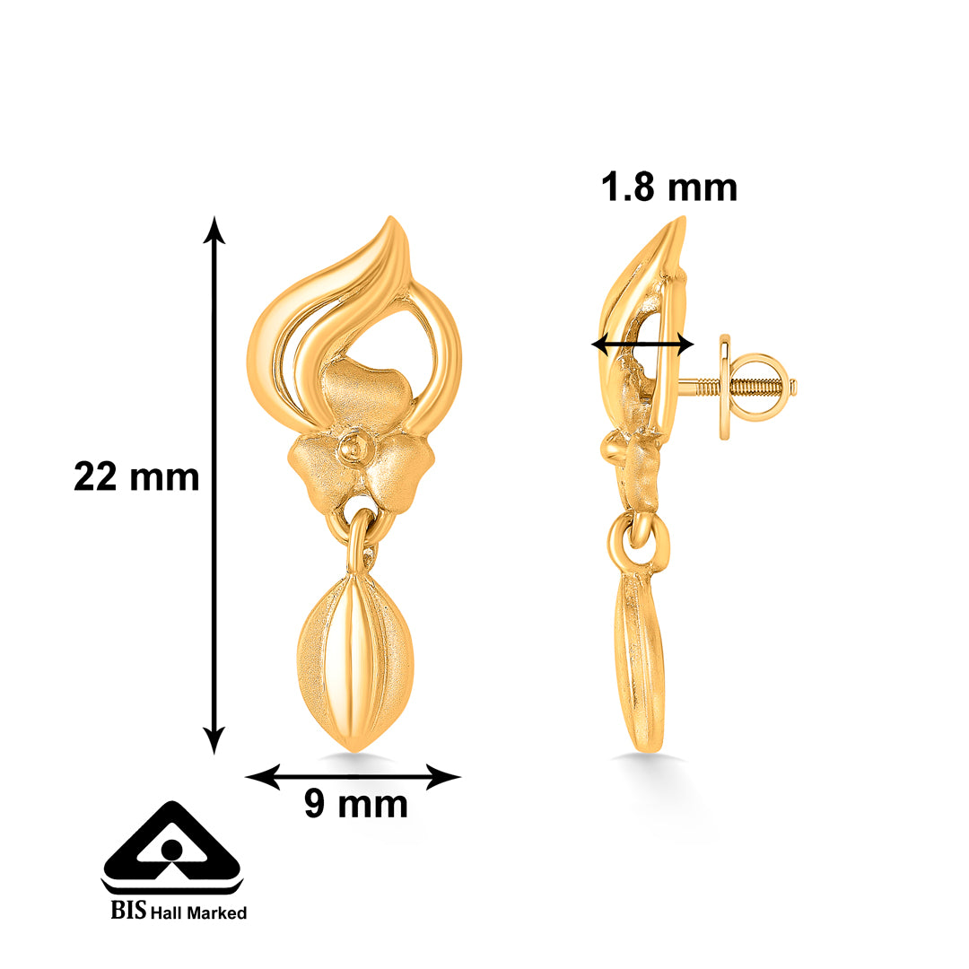 urban elegance yellow gold dangler earring for women