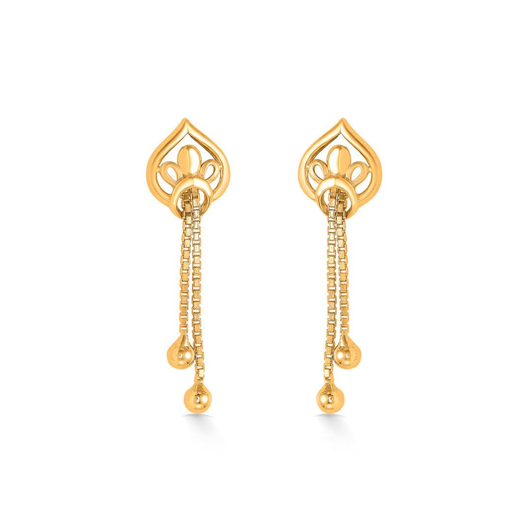 Luminous Lace Yellow Gold Dangler Earring For Women