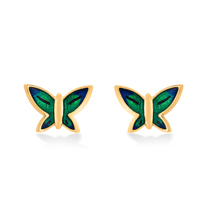 Tropical Flutter Yellow Gold Stud Earring For Women