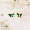 Tropical Flutter Yellow Gold Stud Earring For Woman