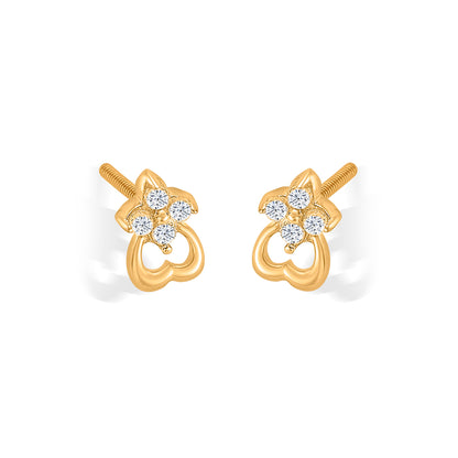 Flora 22 Karat (916) Yellow Gold Stud Earring For Women