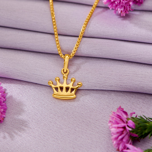 Crown Gold Pendant For Women