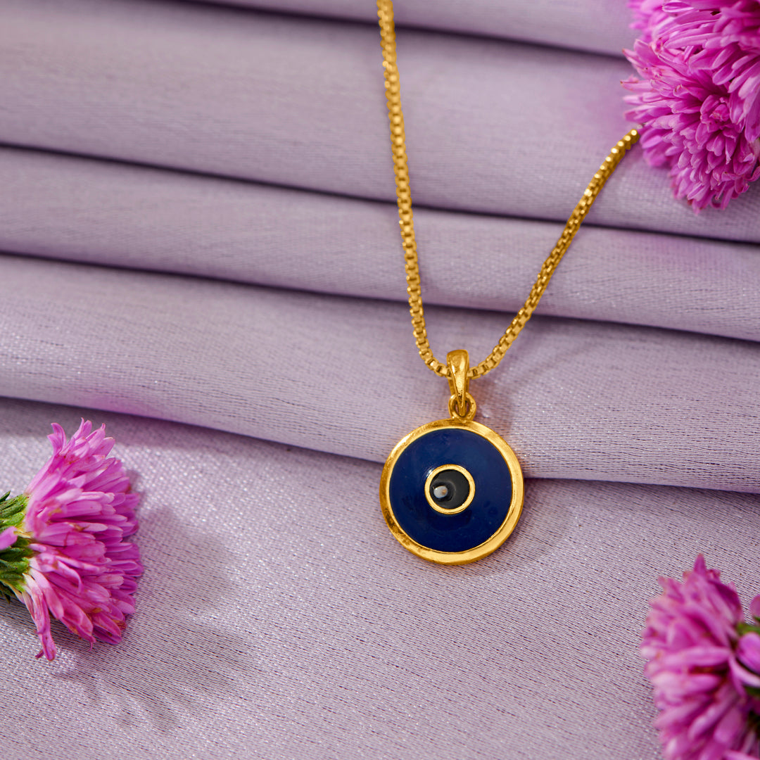 evil eye gold pendant for women