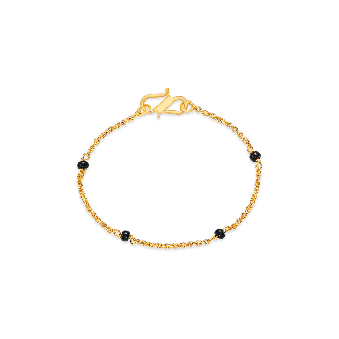 simple charm yellow gold kid's bracelet