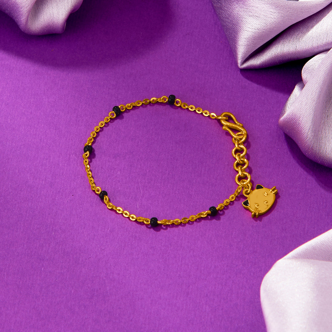 Kitty Yellow Gold Kid's Bracelet