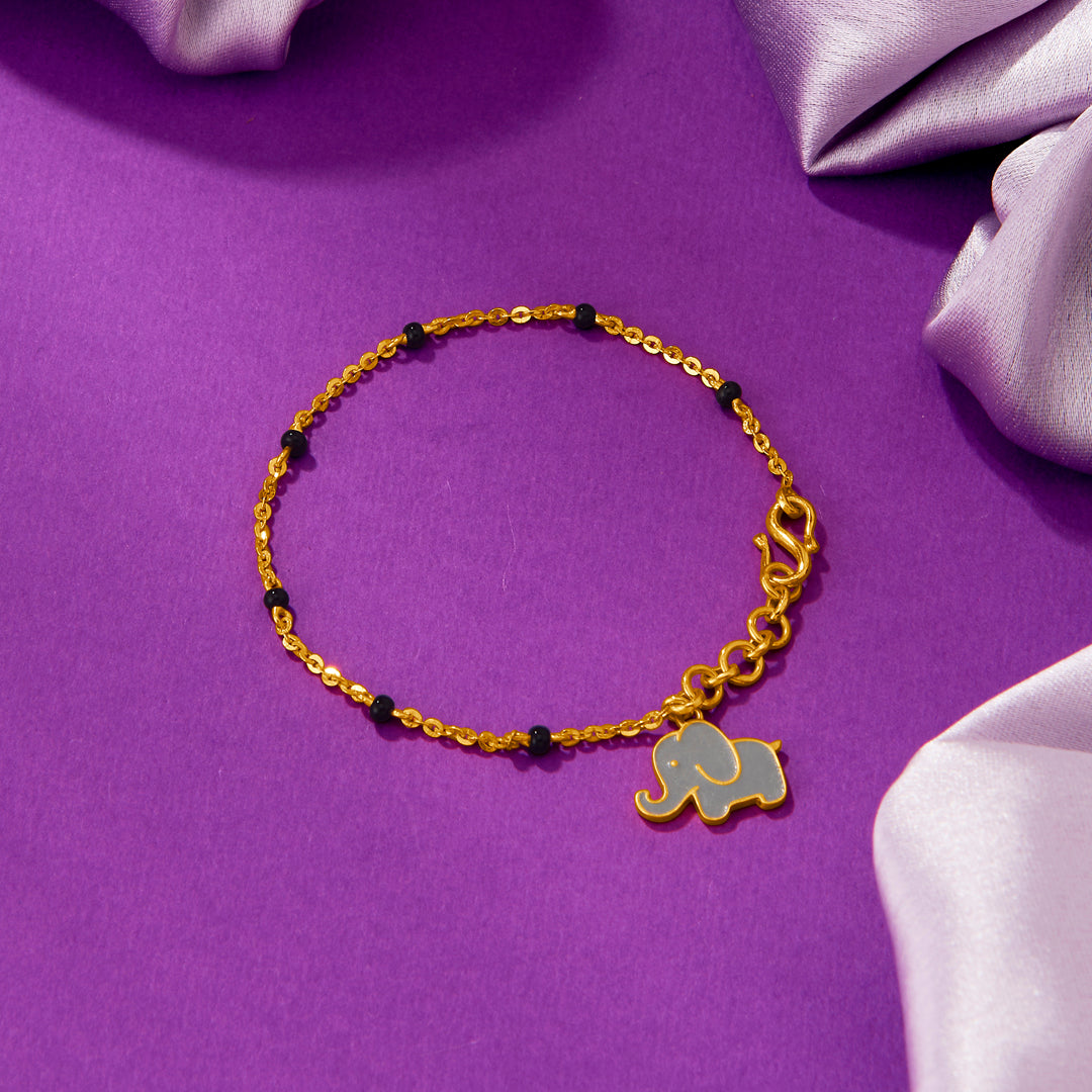 Elephant Yellow Gold Kid's Bracelet
