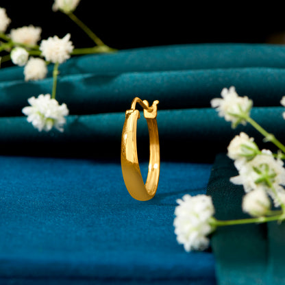 Linear Elegance Gold Hook Earring For Women