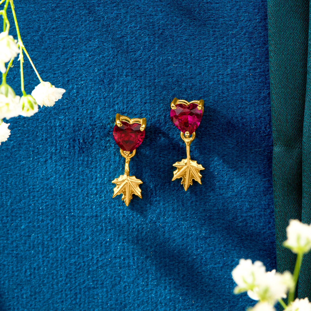 Autumn Diamond Studded Gold Earring For Women
