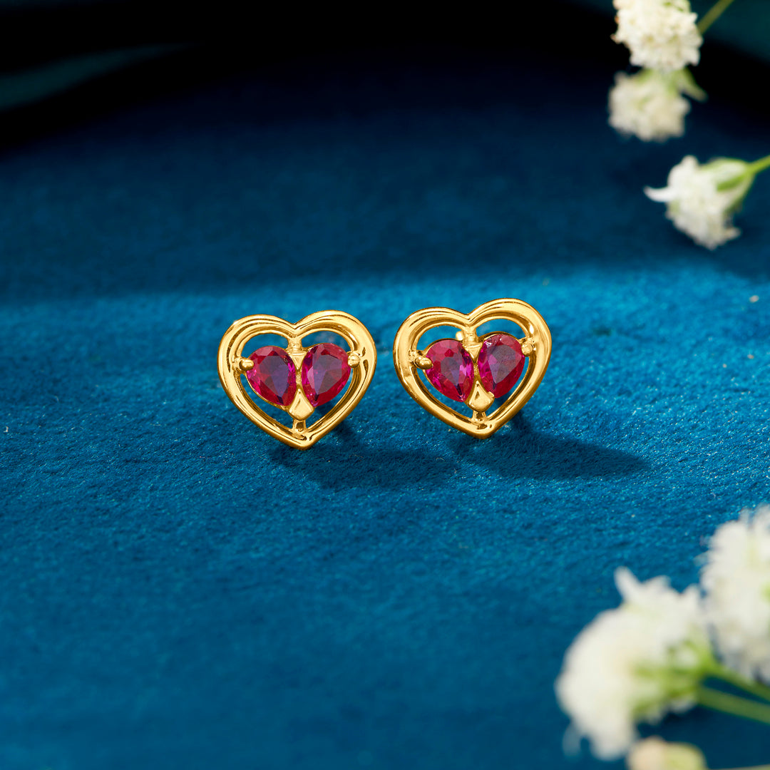 Devotion Dangle Diamond Studded Gold Earring For Women