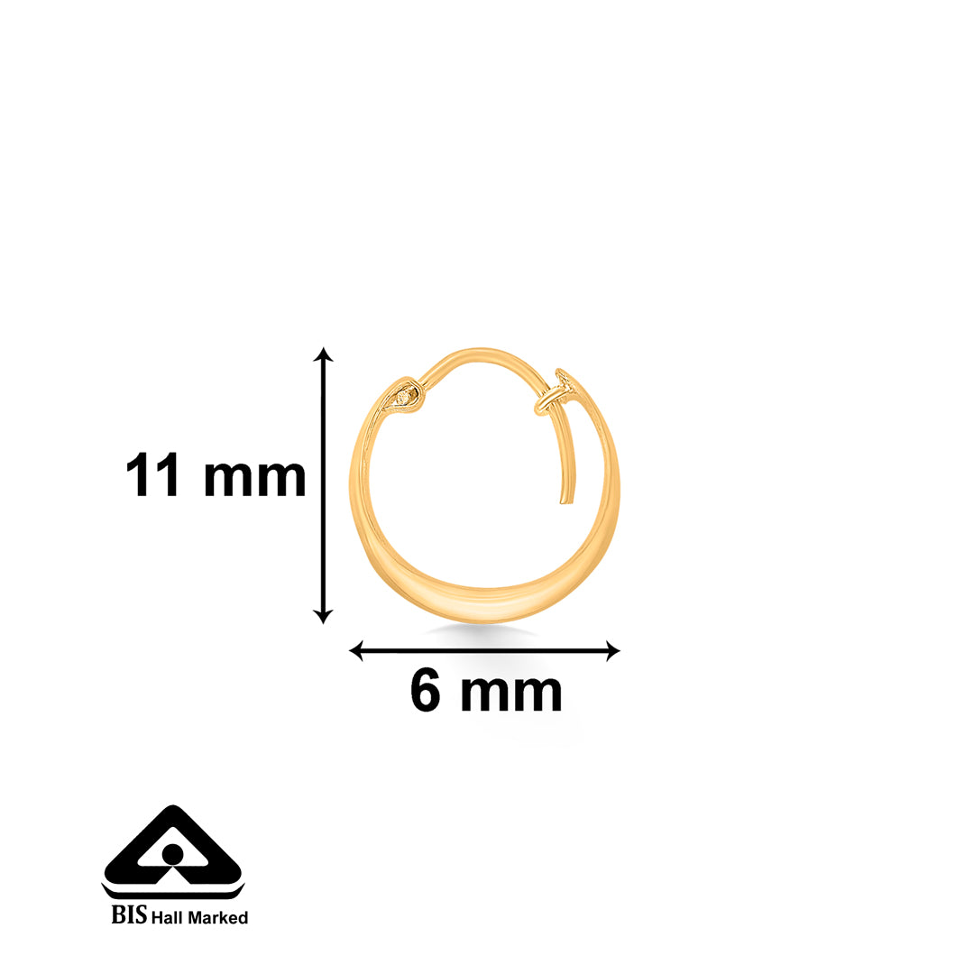 graceful loops yellow gold single earring for men