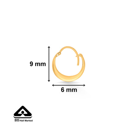 Svarna Round Gold Huggies Earring