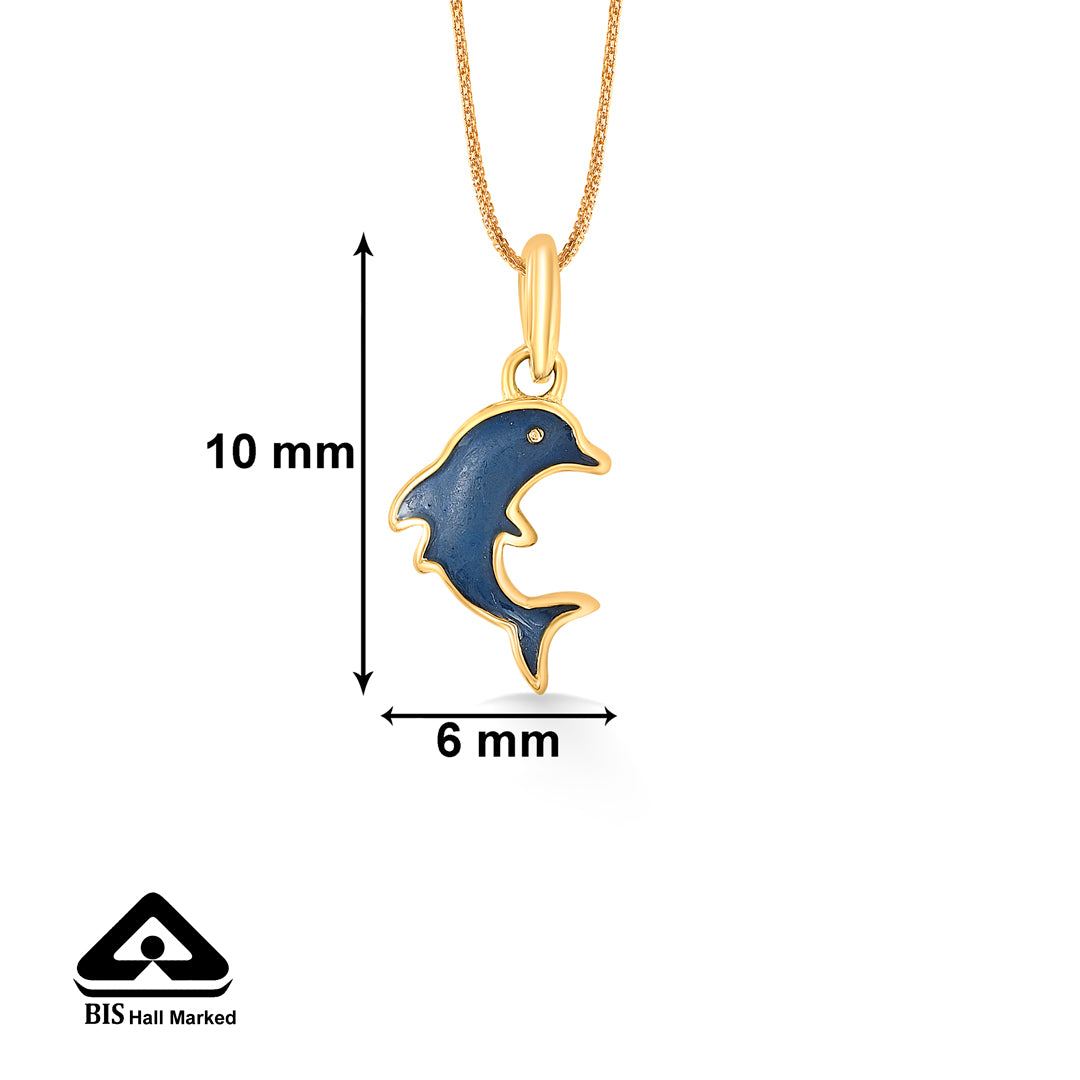 blue dolphin kids gold pendant for women