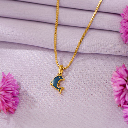 Blue Dolphin Kids Gold Pendant For Women
