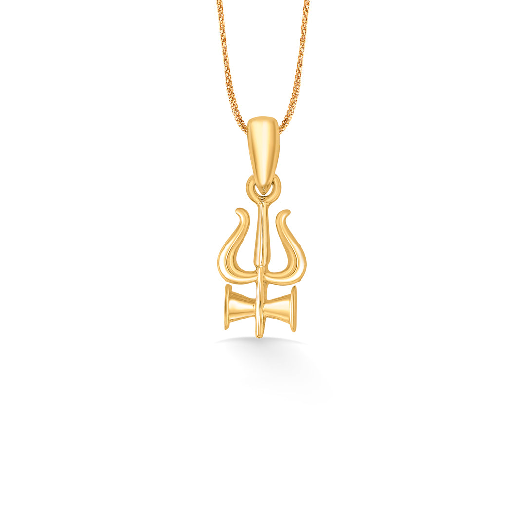 Trishul Religious Gold Pendant For Women