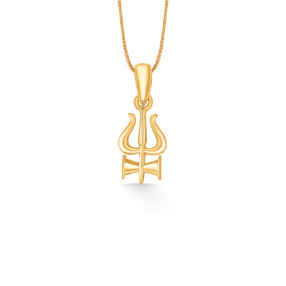 Trishul Religious Gold Pendant For Women
