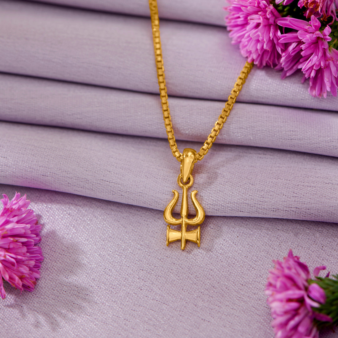 Buy Trishul Religious Gold Pendant For Women Online at Best Price in ...