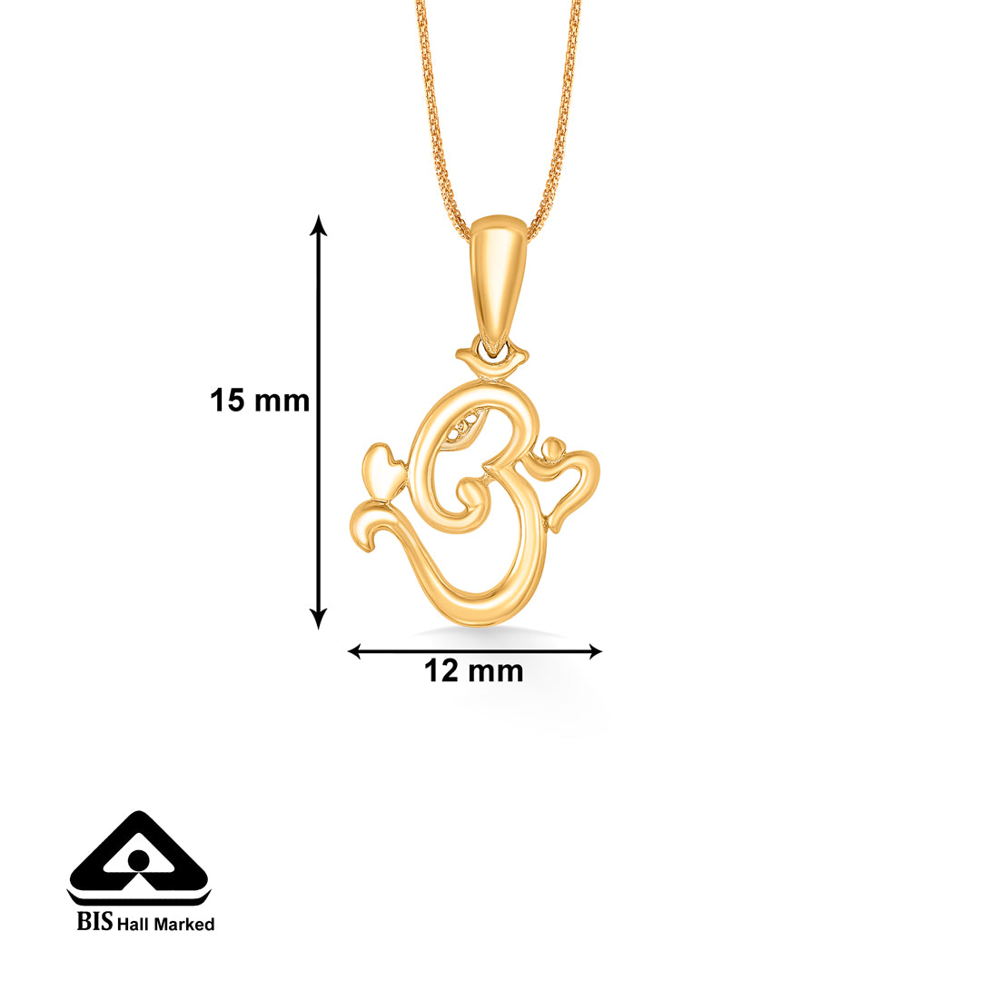 omkar religious gold pendant for women
