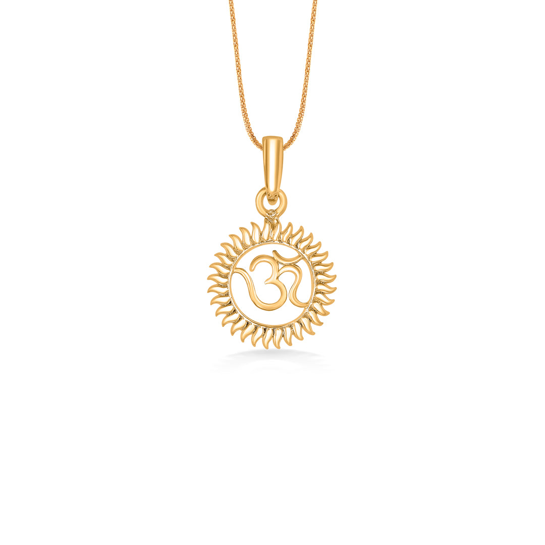 om religious gold pendant for women