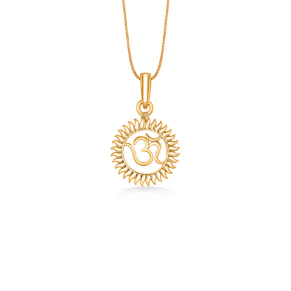 Om Religious Gold Pendant For Women