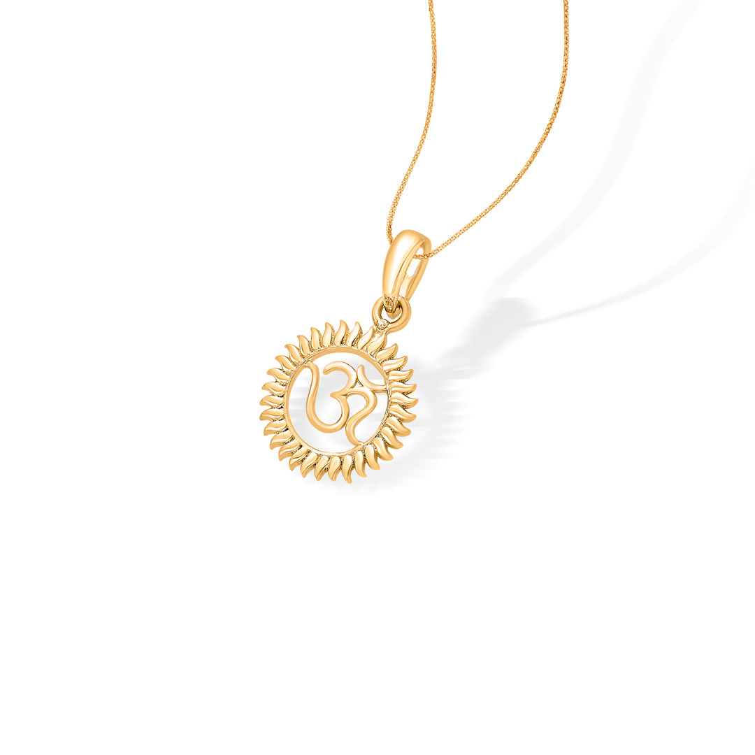 om religious gold pendant for women