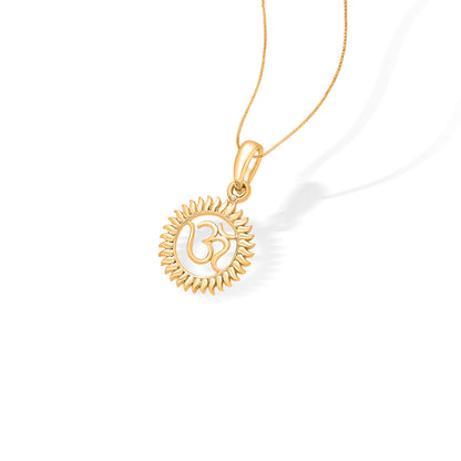Om Religious Gold Pendant For Women