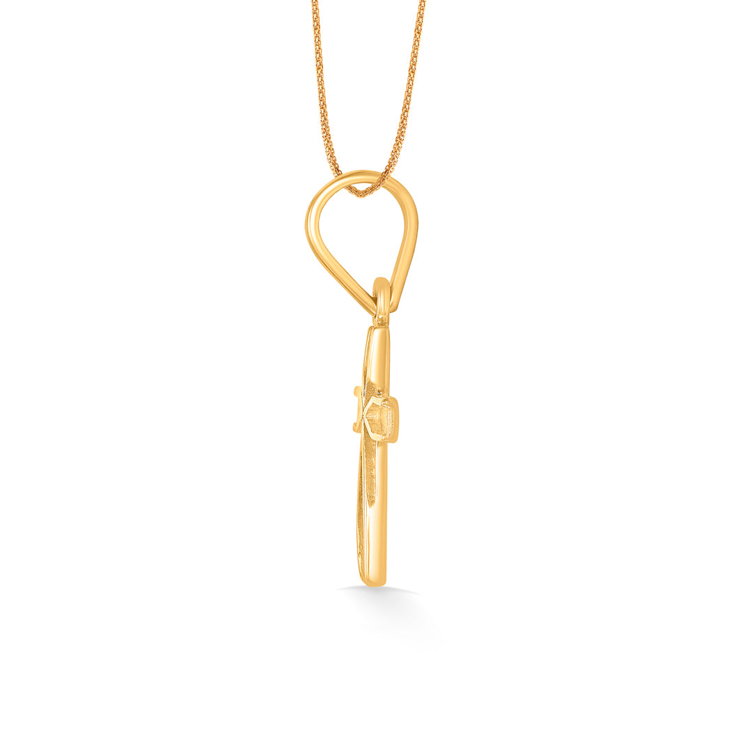 holy cross religious gold pendant for women