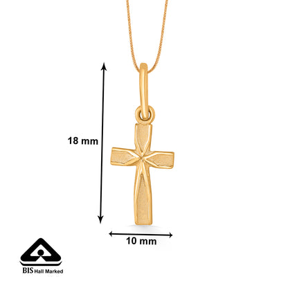 Holy Cross Religious Gold Pendant For Women