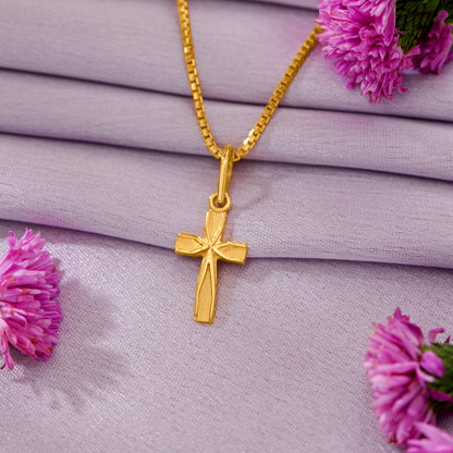 Holy Cross Religious Gold Pendant For Women
