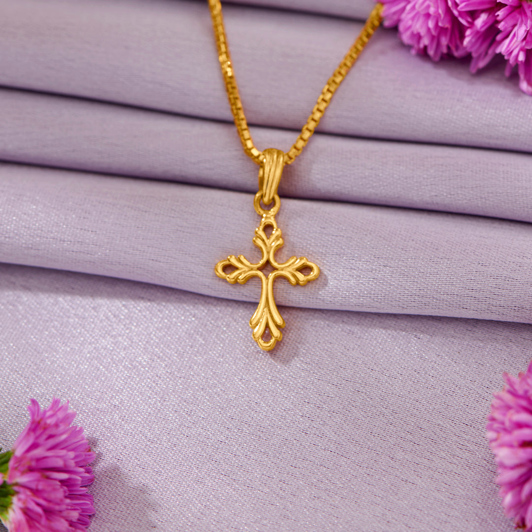 crossline grace gold pendant