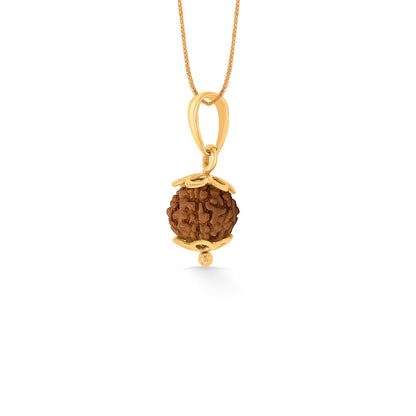 Panchmukhi Rudraksha Religious Gold Pendant For Women