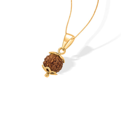 Panchmukhi Rudraksha Religious Gold Pendant For Women
