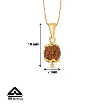 Panchmukhi Rudraksha Religious Gold Pendant For Women