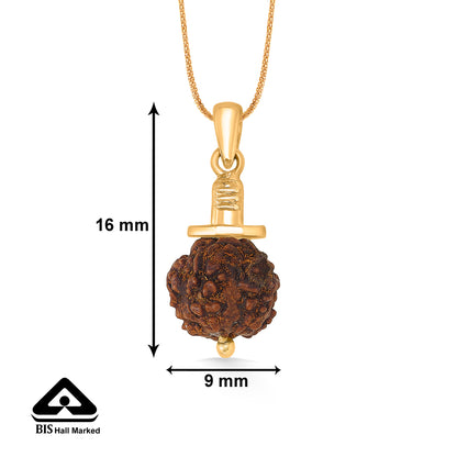 Rudraksh 22 Karat (916) Yellow Gold Religious Pendant Unisex