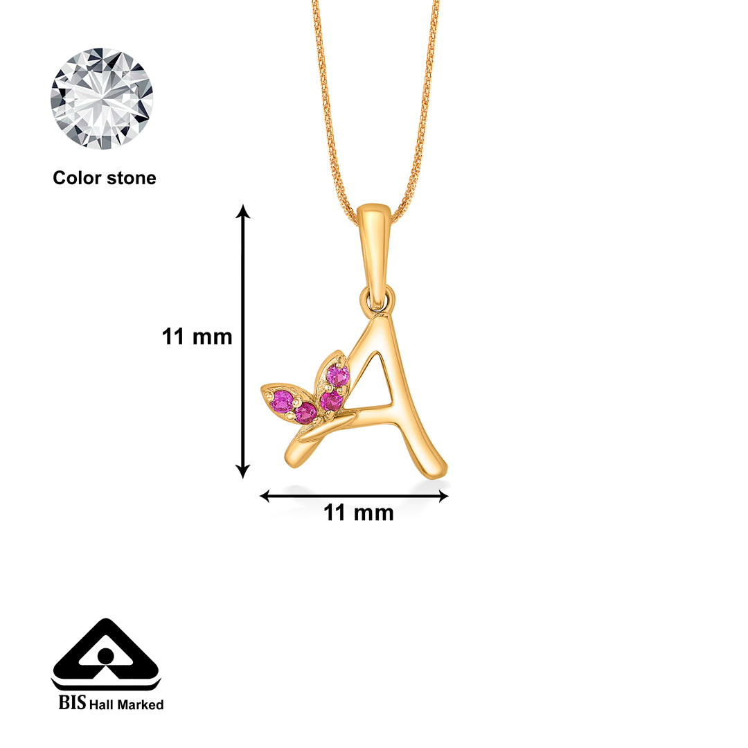 alphabate a 22 karat (916) yellow gold pendant pendant for women