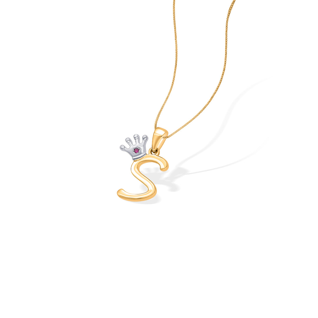 alphabate s 22 karat (916) yellow gold pendant pendant for women
