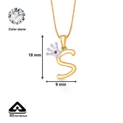 Alphabate S 22 Karat (916) Yellow Gold Pendant Pendant For Women