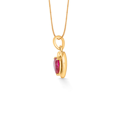 Heart Stone Studded Gold Pendant For Women