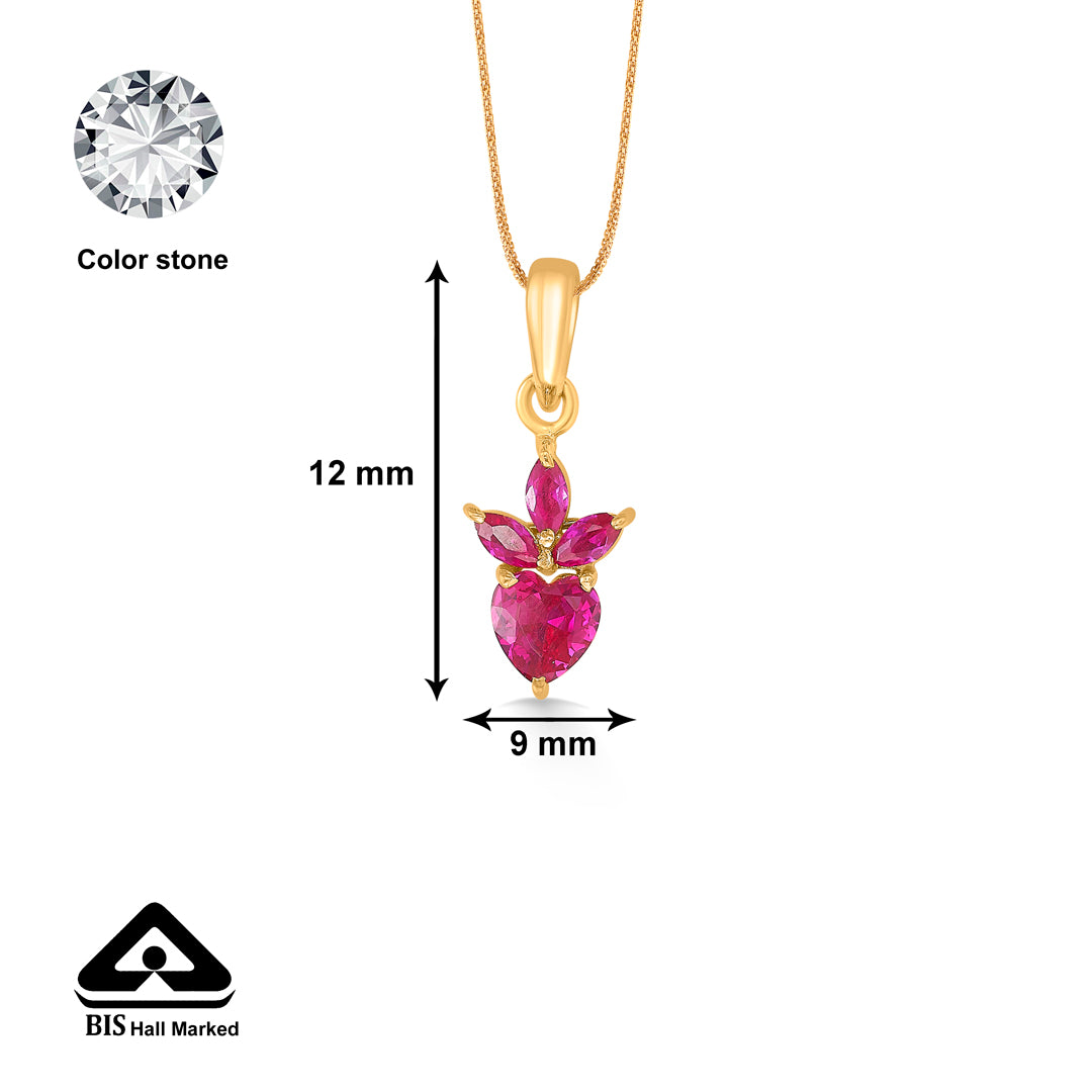 22 karat (916) yellow gold heart pendant for women