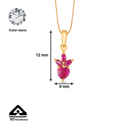 22 Karat (916) Yellow Gold Heart Pendant For Women