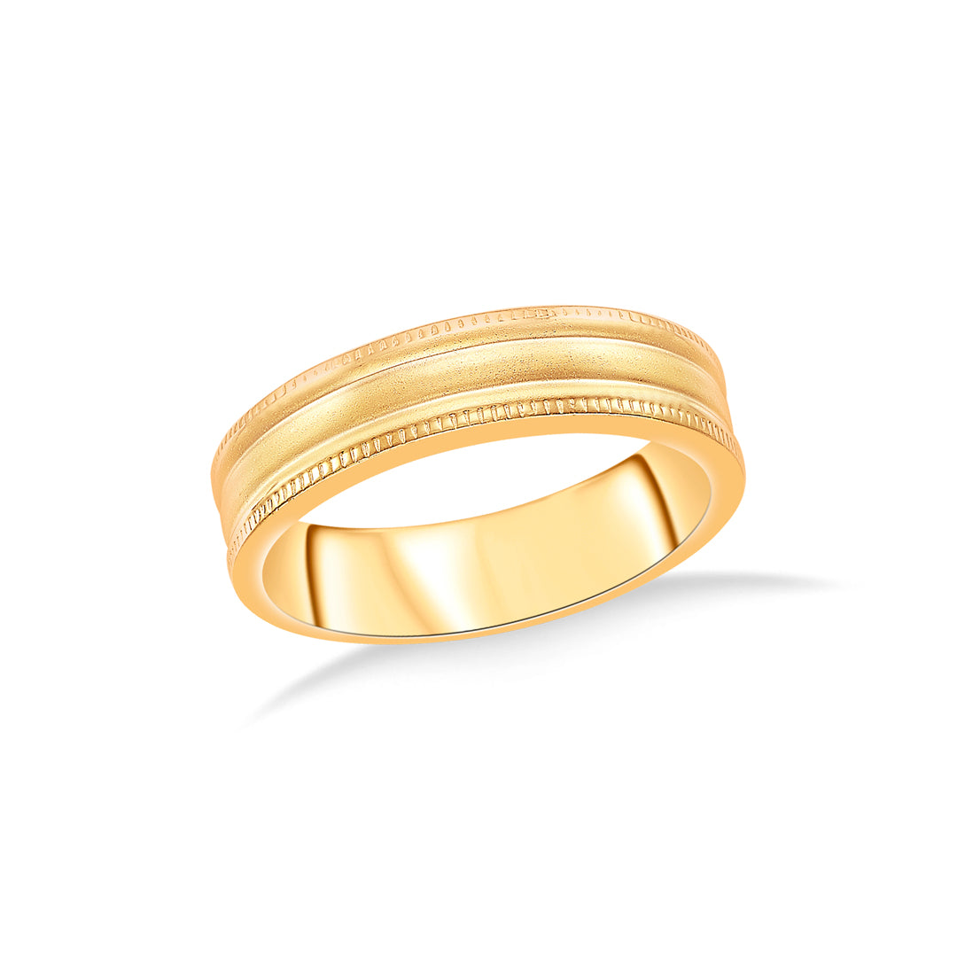 Enigma Yellow Gold Band Ring For Men