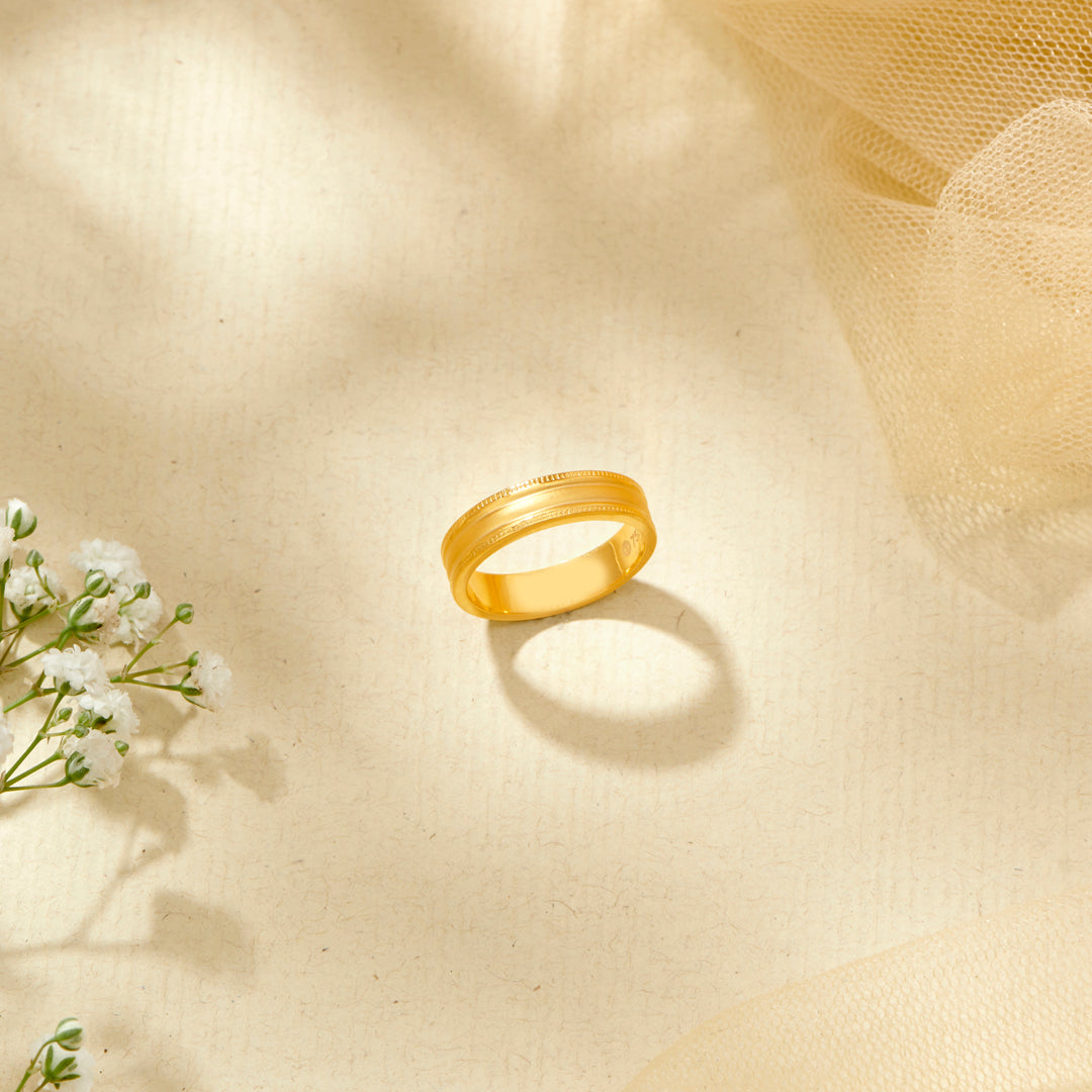Enigma Yellow Gold Band Ring For Men