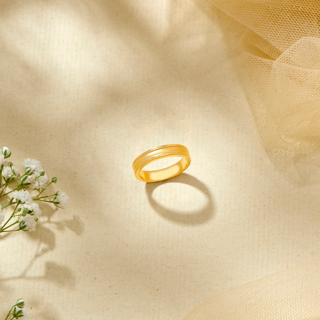 Enigma Yellow Gold Band Ring For Women