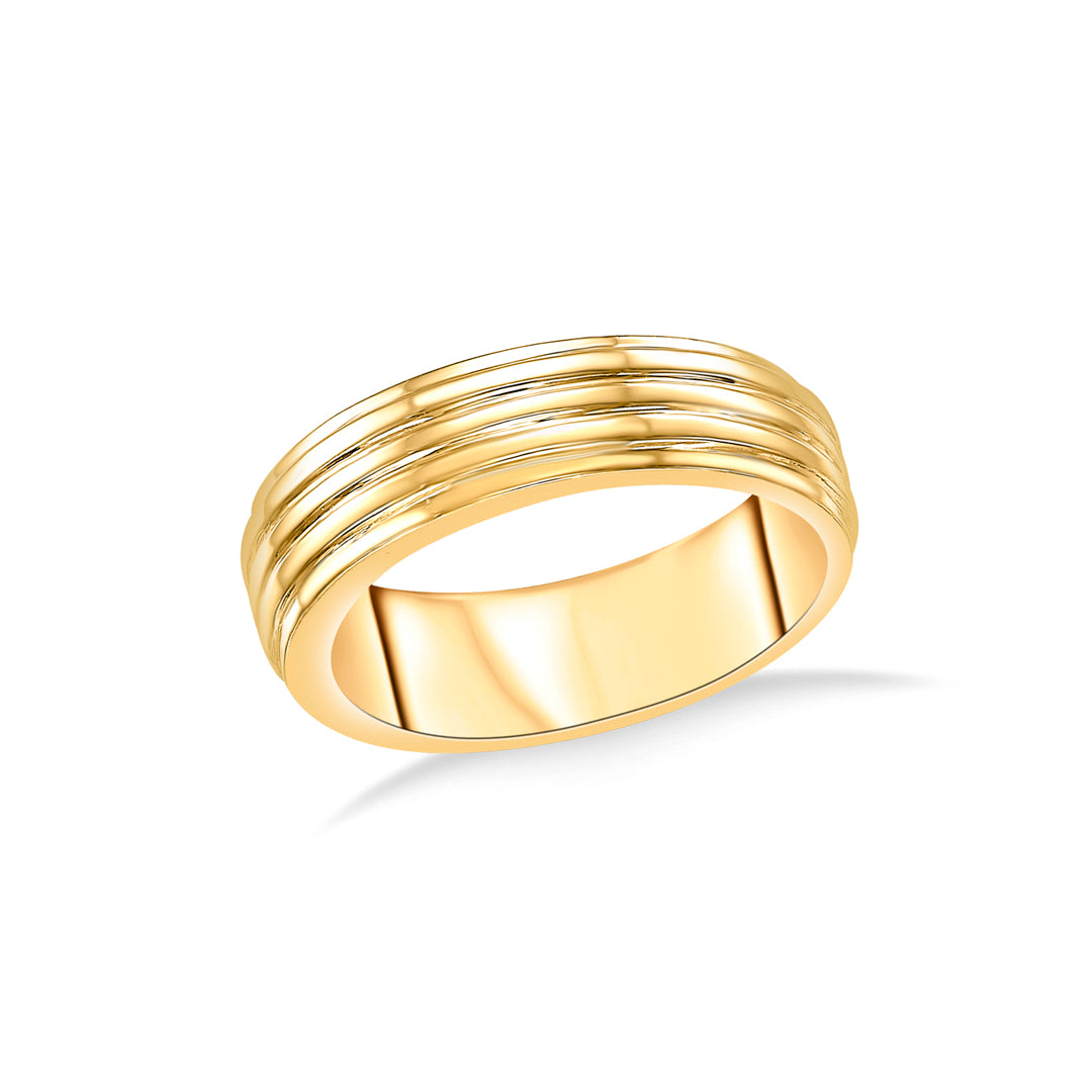 Gilded Yellow Gold Band Ring For Men