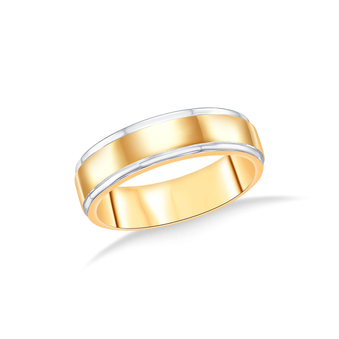 Amber Yellow Gold Band Ring For Men
