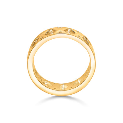 GeoLattice Charm Gold Band Ring