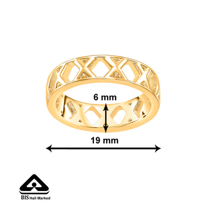 GeoLattice Charm Gold Band Ring