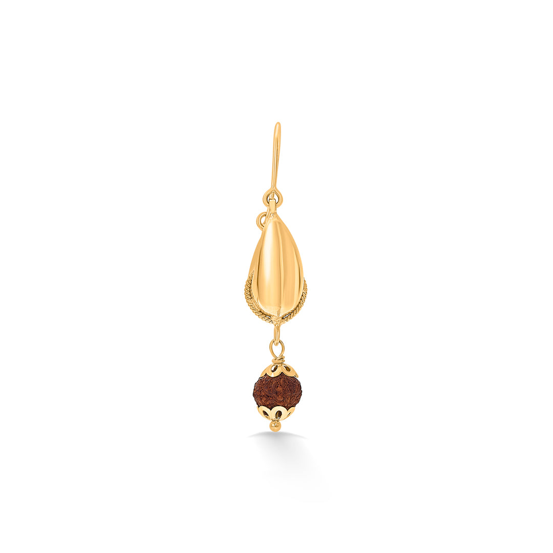 Rudraksh 22 Karat (916) Yellow Gold Earring For Men's