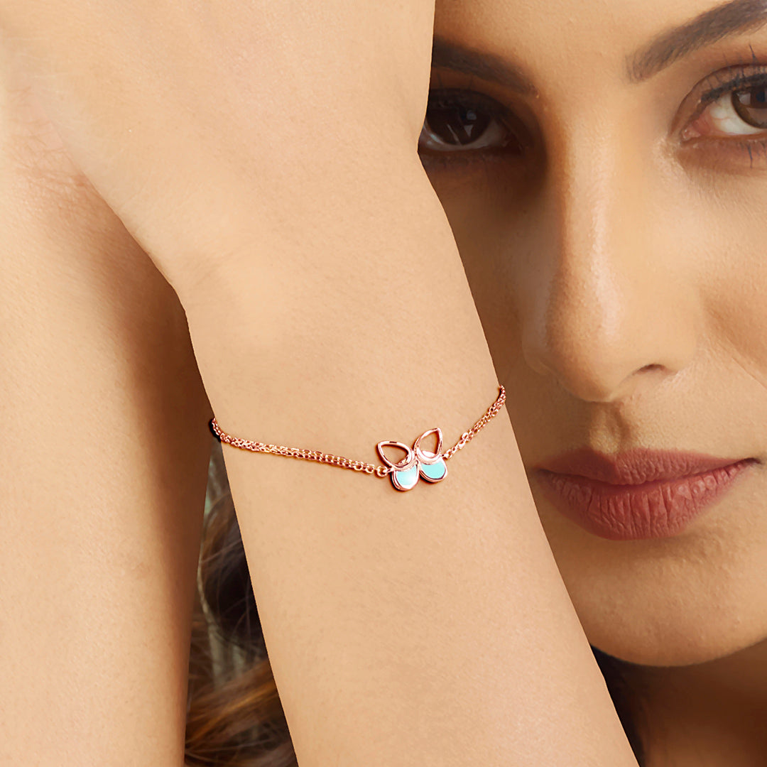 feathered horizon gold bracelet